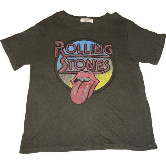 Daydreamer x Free People Rolling Stones Graphic Tee M Black Vintage Wash - Picture 4 of 9